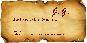 Jedlovszky György névjegykártya